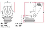 12v Air Suspension Seat for Tractor Excavator Loader