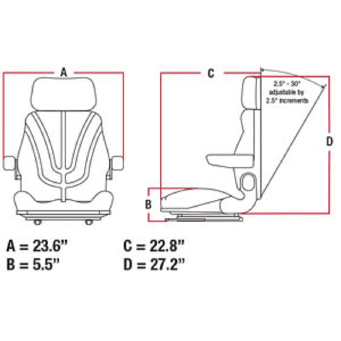 Excavator Skid Steer Loader Forklift Backhoe Dozer Seat