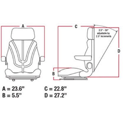 Excavator Skid Steer Loader Forklift Backhoe Dozer Seat