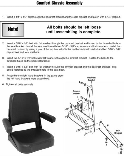 Comfort Classic Seat Assembly w/ Hinge for Allis Chalmers