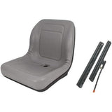 Skid Loader Compact Lawn Mower Garden Tractor Seat w/ Slide Tracks Tractor Seat A Gray 