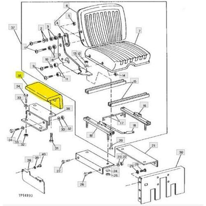 Seat Cushion Arm Rest Set For John Deere (New Style)