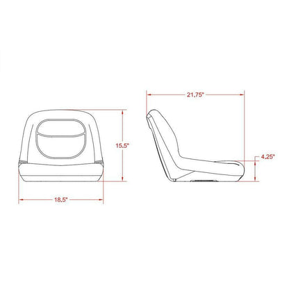 Mid Back Lawn Mower Compact Tractor Seat