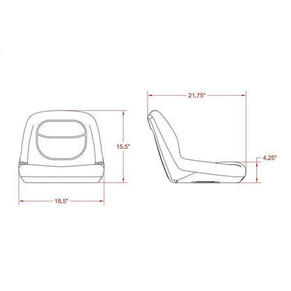 Mid Back Lawn Mower Compact Tractor Seat