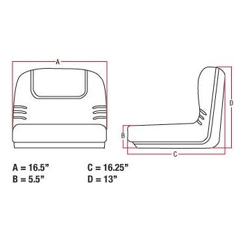 Mid Back Tractor Mower Seat