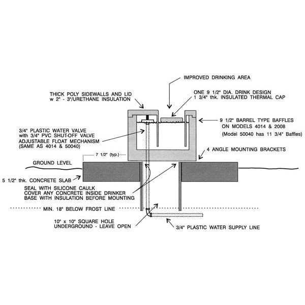 8 Gallon Lapp (Energy Free) Livestock / Equine Automatic Waterer Fountain