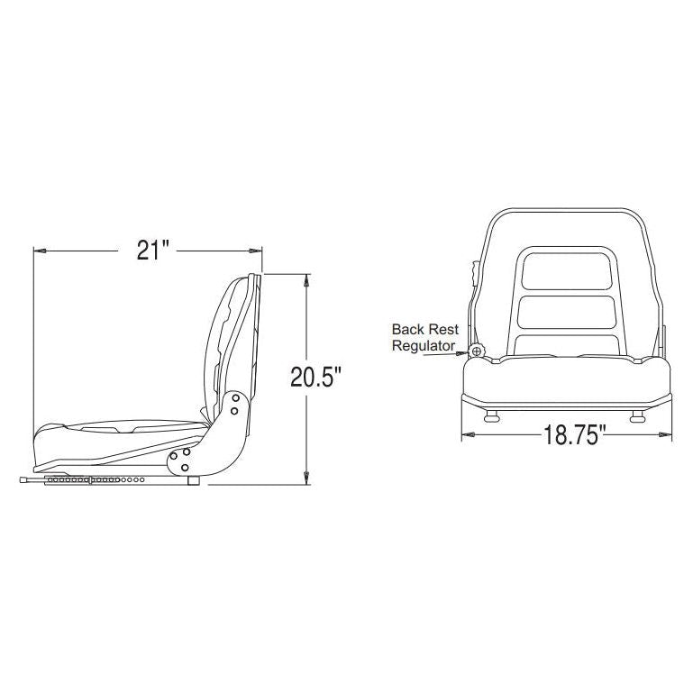 Fork Lift Compact Tractor  Lawn Mower Loader Seat w/ Suspension