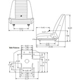Steel Pan Fork Lift Compact Lawn Mower Garden Tractor Seat