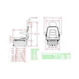 High Back Seat w/ Swivel & Mechanical Suspension