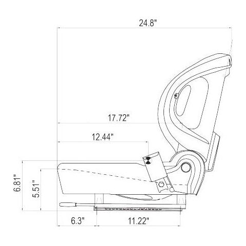 High-Pro Industrial Fork Lift Seat w/ Seat Belt