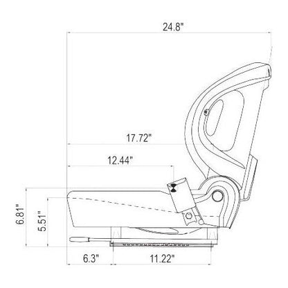 High-Pro Industrial Fork Lift Seat w/ Seat Belt