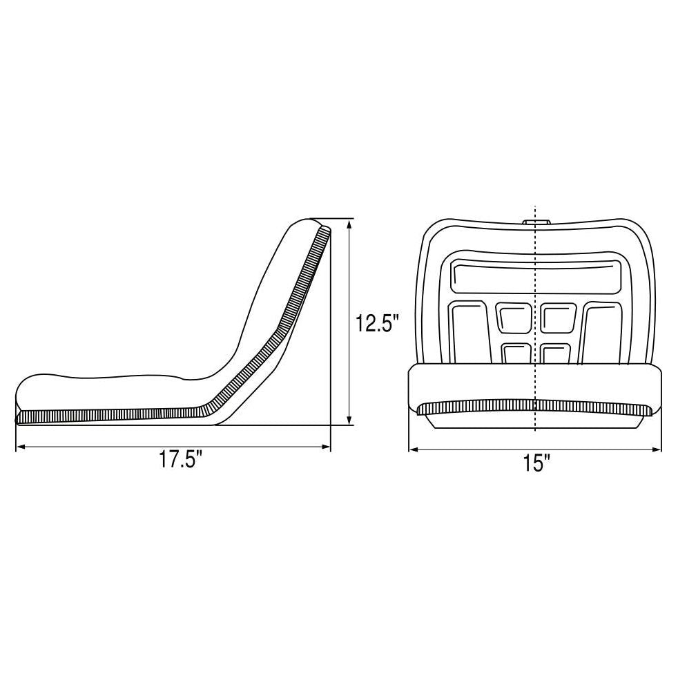 16" Narrow Compact Tractor Seat