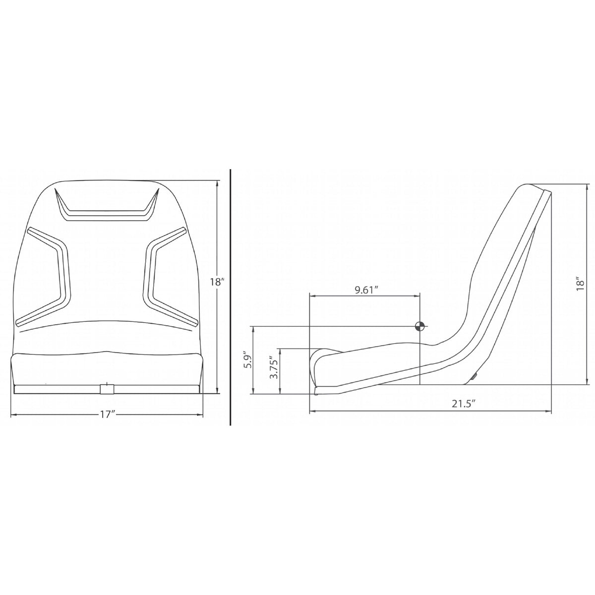 Compact Loader Tractor Excavator Mower Seat