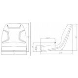 Compact Loader Tractor Excavator Mower Backhoe Seat w/ Pivot Brackets