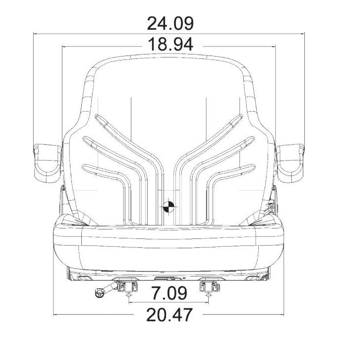 12v Heavy Duty Tractor Excavator Backhoe Loader Seat w/ Air Suspension