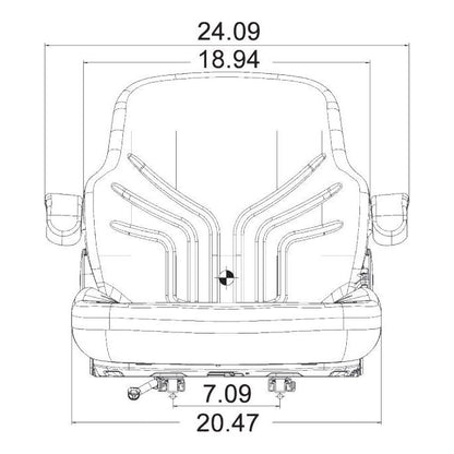 12v Heavy Duty Tractor Excavator Backhoe Loader Seat w/ Air Suspension