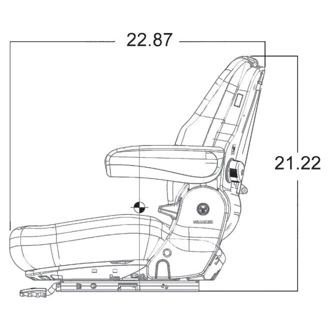 12v Heavy Duty Tractor Excavator Backhoe Loader Seat w/ Air Suspension