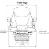 12v Tractor Seat for John Deere 6R Command Arm w/ Air Suspension