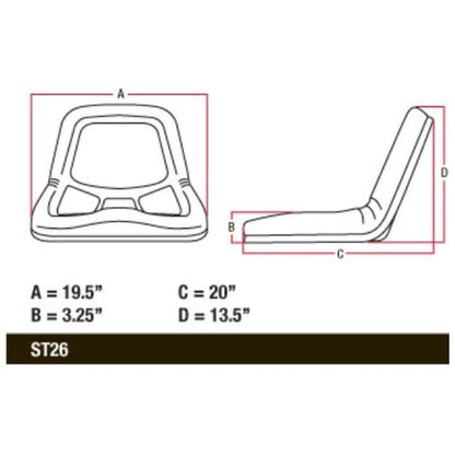 Skid Loader Compact Lawn Mower Garden Tractor Seat w/ Slide Track