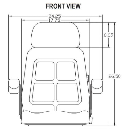 Mid Back Tractor / Mower Seat Assembly