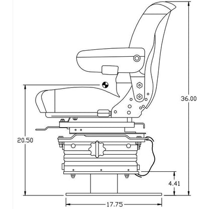 Sears Suspension Seat w/ Pedestal for Backhoe Loaders
