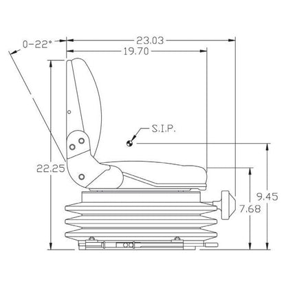 Tractor Seat for Skid Steer, Mowers, Cranes, Rollers, Excavators w/ Suspension