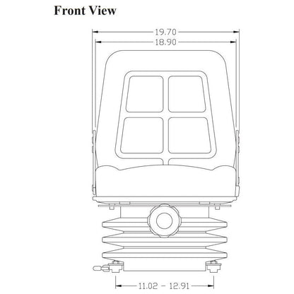 Tractor Seat for Skid Steer, Mowers, Cranes, Rollers, Excavators w/ Suspension
