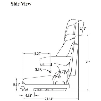 12v Skid Loader Fork Lift Zero Turn Lawn Mower Tractor Seat w/ Air Suspension