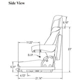 12v Skid Loader Fork Lift Zero Turn Lawn Mower Tractor Seat w/ Air Suspension