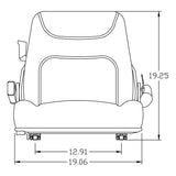 Back Suspension Fork Lift Seat w/ Slide Tracks