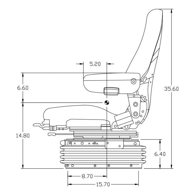 24v Heavy Duty Excavator / Dump Truck Seat w/ Air Suspension