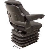 12v Heavy Duty Tractor Excavator Backhoe Loader Seat w/ Air Suspension