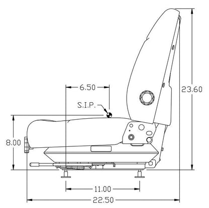 Mechanical Suspension Seat for Skid Loaders, Mowers, Cranes, Excavators, Rollers
