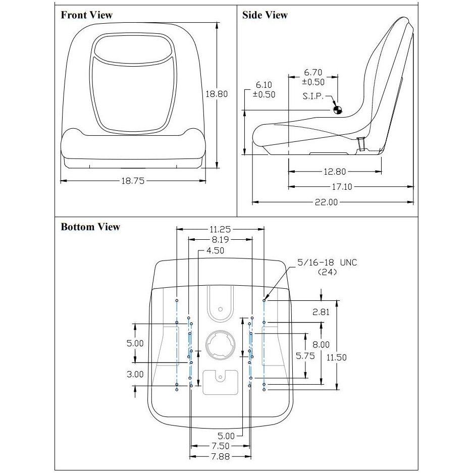 Seat for Tractors, Fork Lifts, Mowers, Cranes, Gator, UTV / ATV