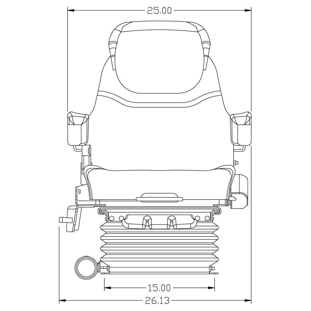 12v Heavy Duty Tractor Seat w/ Air Suspension