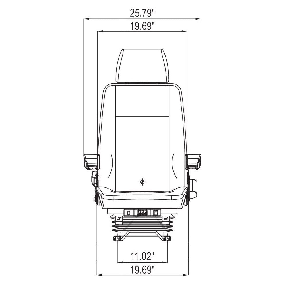 24v Heavy Duty Excavator / Dump Truck / Loader Seat w/ Air Suspension