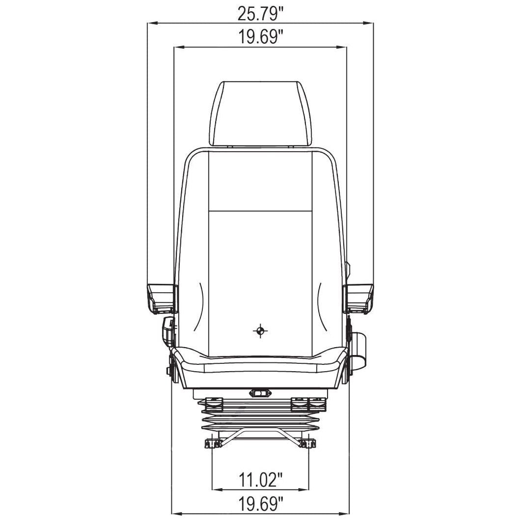 24v Heavy Duty Excavator / Dump Truck / Loader Seat w/ Air Suspension