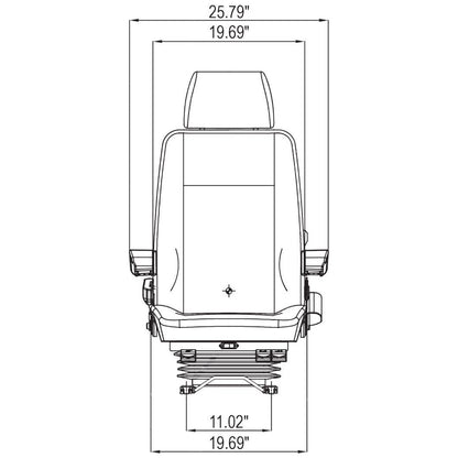 24v Heavy Duty Excavator / Dump Truck / Loader Seat w/ Air Suspension