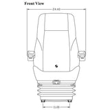 24v Heavy Duty Excavator / Dump Truck / Dozer Seat w/ Air Suspension