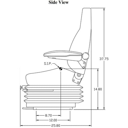 24v Heavy Duty Excavator / Dump Truck / Dozer Seat w/ Air Suspension