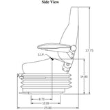 24v Heavy Duty Excavator / Dump Truck / Dozer Seat w/ Air Suspension