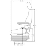 Heavy Duty Excavator / Dump Truck Seat w/ Suspension