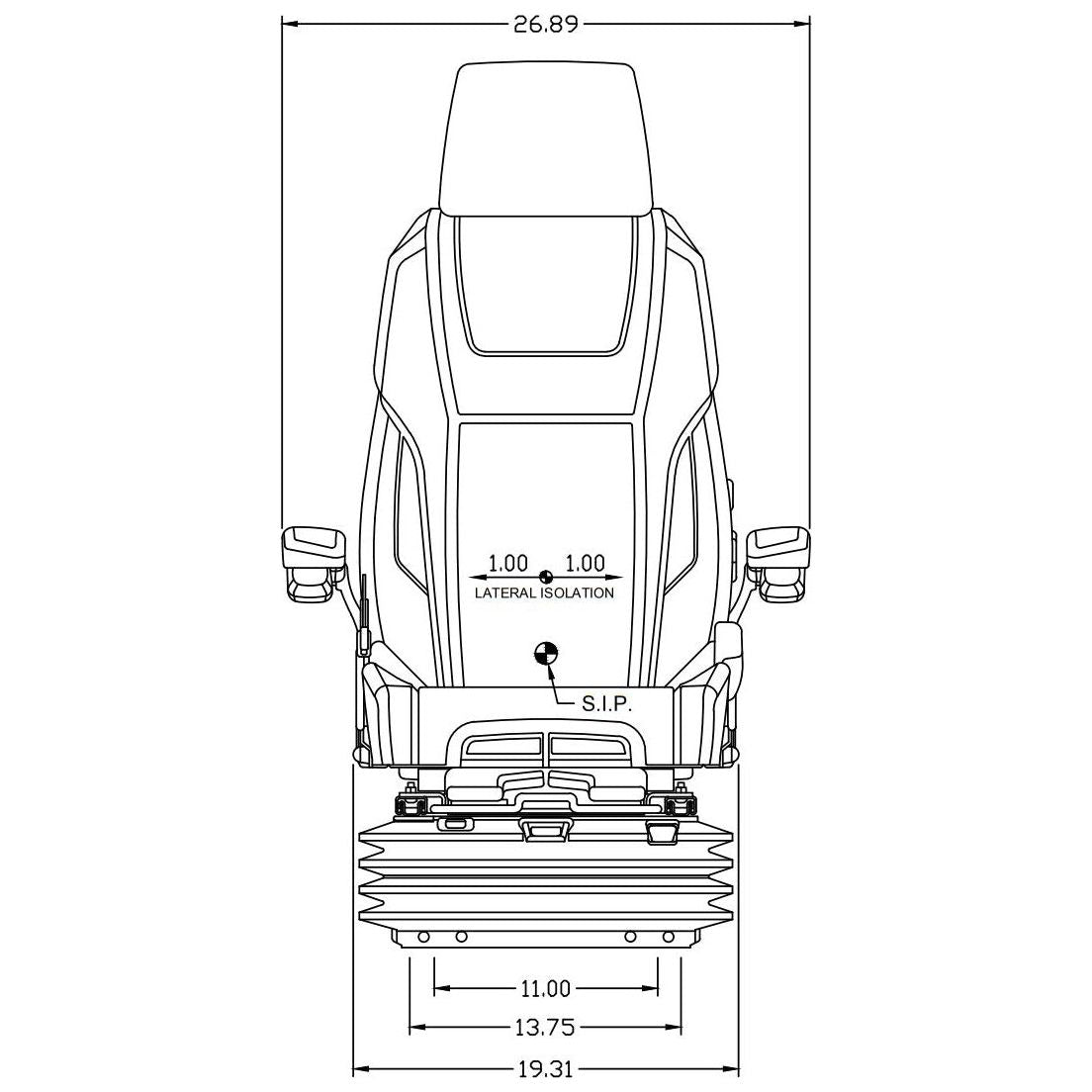 24v Heavy Duty Excavator / Dump Truck Seat w/ Air Suspension