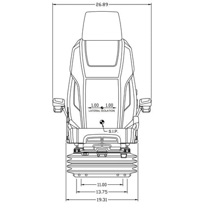 24v Heavy Duty Excavator / Dump Truck Seat w/ Air Suspension