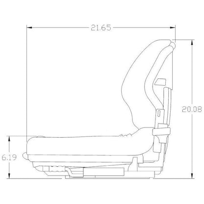 Tractor Seat for Skid Steer, Mowers, Cranes, Rollers, Excavators w/ Suspension