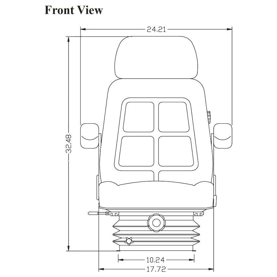 12v High Back Tractor Seat w/ Air Suspension
