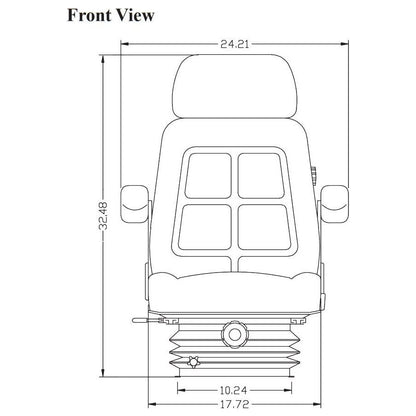 12v High Back Tractor Seat w/ Air Suspension