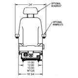 Construction Equipment Air Suspension Seat w/ Slides