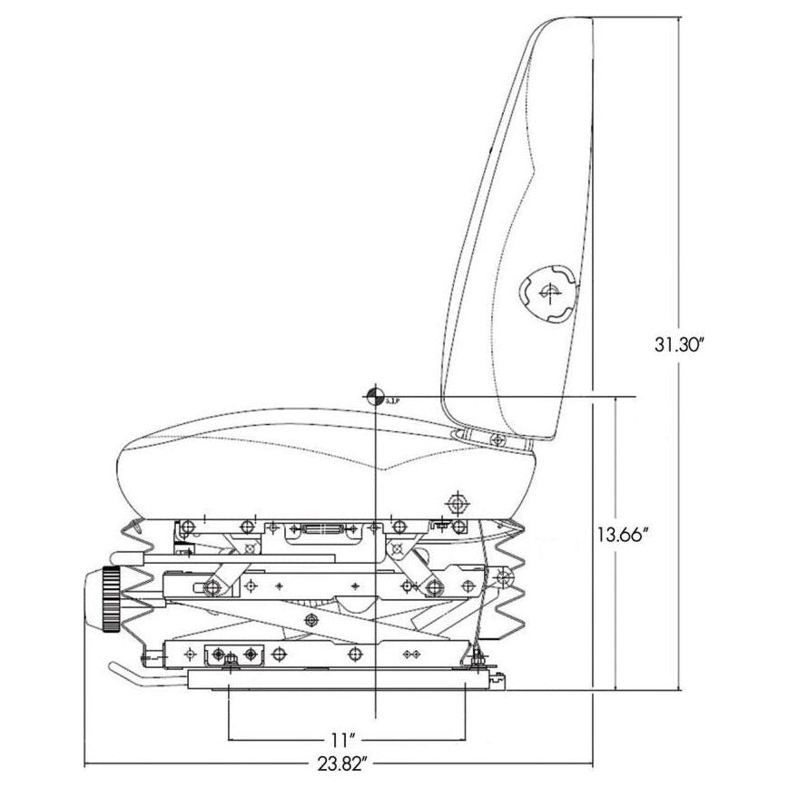 Tractor Wheel Loader Excavator Seat w/ Suspension