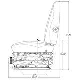 Tractor Wheel Loader Excavator Seat w/ Suspension
